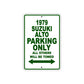 1979 Suzuki Alto Car Parking Only All Others Will Be Towed Sign Plate
