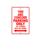 1980 AMC Concord Car Parking Only All Others Will Be Towed Sign