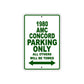 1980 AMC Concord Car Parking Only All Others Will Be Towed Sign Plate