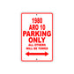 1980 ARO 10 Car Parking Only All Others Will Be Towed Sign Plate