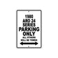 1980 ARO 24 Series Car Parking Only All Others Will Be Towed Metal Sign  