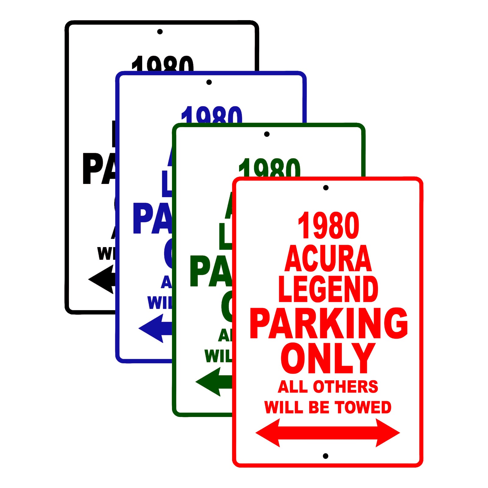1980 Acura Legend Car Parking Only All Others Will Be Towed Signs