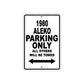 1980 Aleko Car Parking Only All Others Will Be Towed Metal Sign  