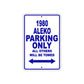 1980 Aleko Car Parking Only All Others Will Be Towed Metal Sign Plate