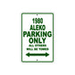 1980 Aleko Car Parking Only All Others Will Be Towed Sign Plate