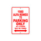 1980 Alfa Romeo 75 Car Parking Only All Others Will Be Towed Sign