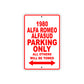 1980 Alfa Romeo Alfasud Car Parking Only All Others Will Be Towed Sign