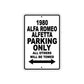 1980 Alfa Romeo Alfetta Car Parking Only All Others Will Be Towed Metal Sign 