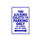 1980 Alfa Romeo Giulietta 116 Car Parking Only All Others Will Be Towed Metal Sign Plate