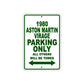 1980 Aston Martin Virage Car Parking Only All Others Will Be Towed Metal Sign  