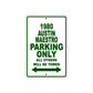 1980 Austin Maestro Car Parking Only All Others Will Be Towed Sign Plate