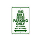 1980 BMW 5 Series Car Parking Only All Others Will Be Towed Sign Plate