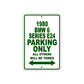 1980 BMW 6 Series E24 Car Parking Only All Others Will Be Towed Sign Plate