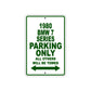 1980 BMW 7 Series Car Parking Only All Others Will Be Towed Sign Plate