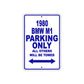 1980 BMW M1 Car Parking Only All Others Will Be Towed Metal Sign Plate