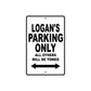 Logan's Name Parking Only All Others Will Be Towed Aluminum Metal Sign
