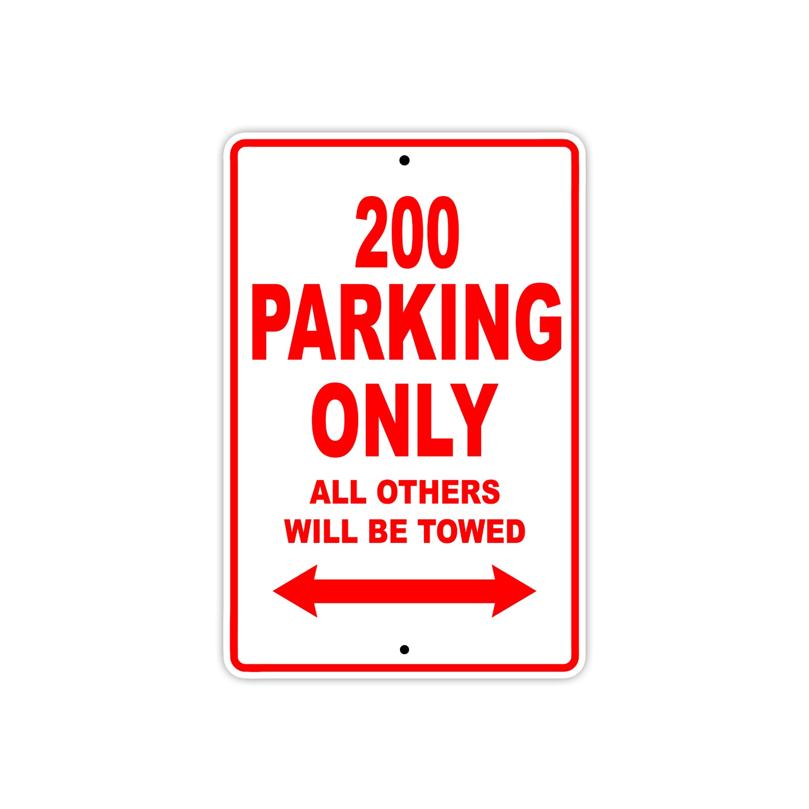 200 Motorcycle Parking Only All Others Will Be Towed Sign
