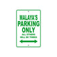 Malaya's Name Parking Only All Others Will Be Towed Aluminum Metal Sign