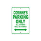Corinne's Name Parking Only All Others Will Be Towed Metal Sign Plate