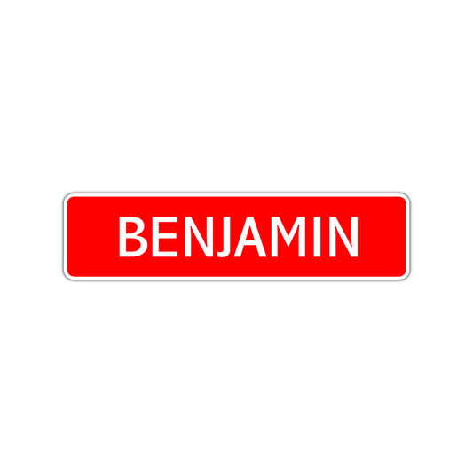 Benjamin Street Sign Children Name Room Plate
