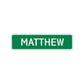 Matthew Street Sign Children Name Room Plate