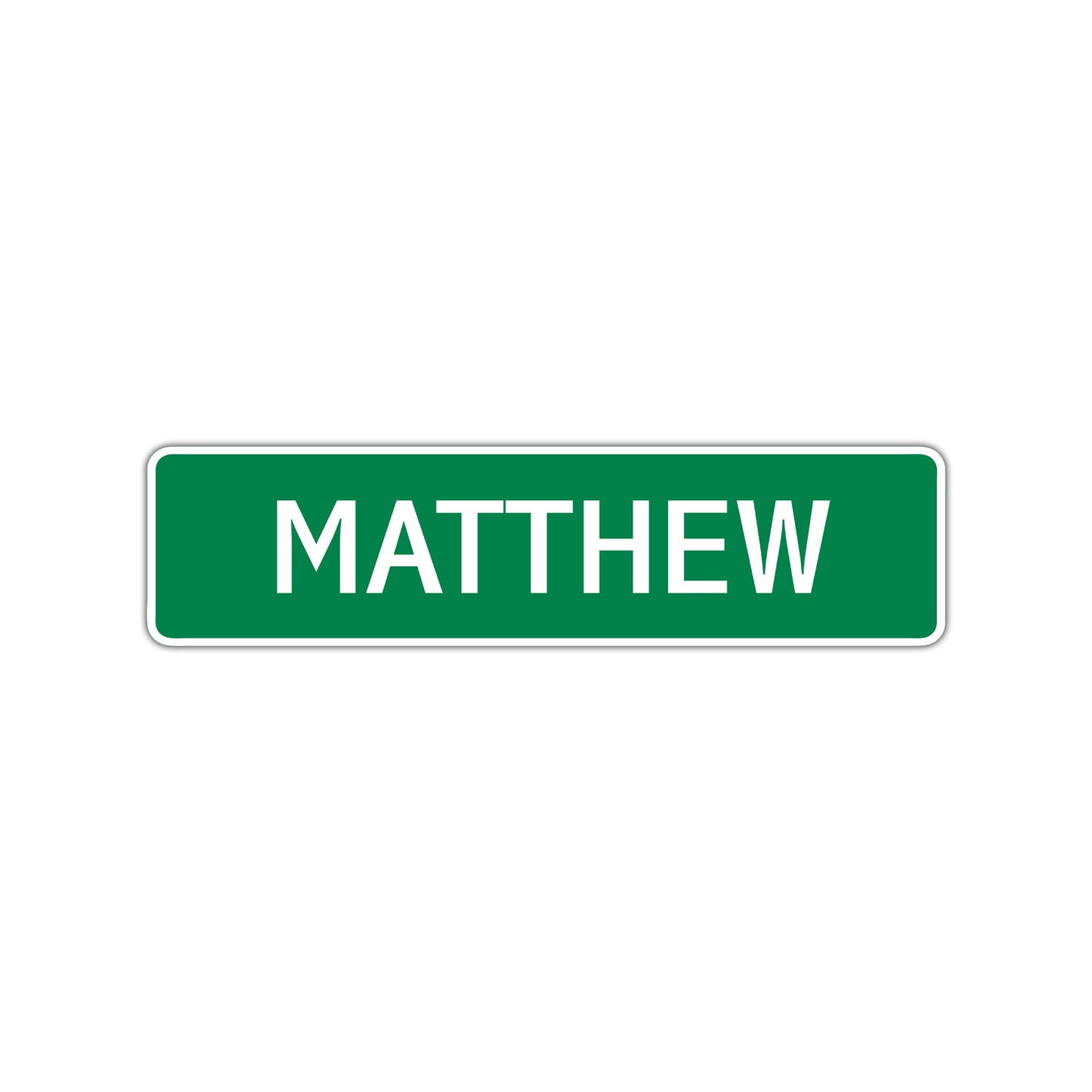 Matthew Street Sign Children Name Room Plate