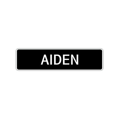 Aiden Street Sign Children Name Room Plate
