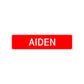 Aiden Street Sign Children Name Room Plate