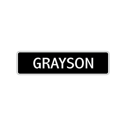 Grayson Street Sign Children Name Room Plate