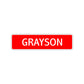 Grayson Street Sign Children Name Room Plate