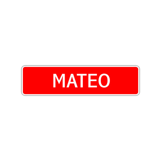 Mateo Street Sign Children Name Room Plate