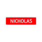 Nicholas Street Sign Children Name Room Plate