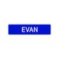 Evan Street Sign Children Name Room Plate