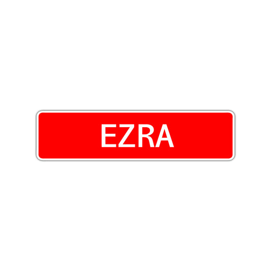 Ezra Street Sign Children Name Room Plate