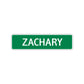 Zachary Street Sign Children Name Room Plate
