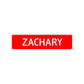 Zachary Street Sign Children Name Room Plate