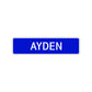 Ayden Street Sign Children Name Room Plate