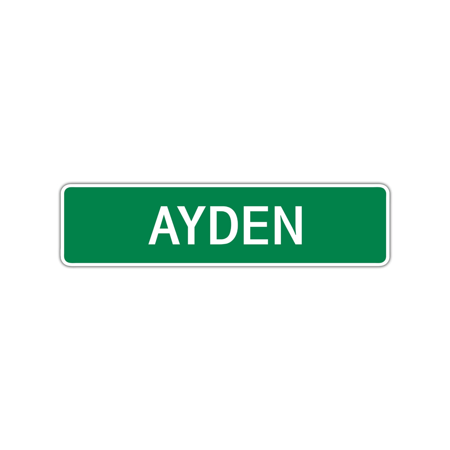 Ayden Street Sign Children Name Room Plate