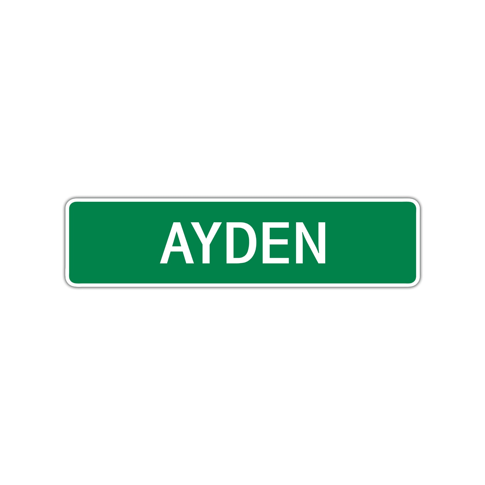 Ayden Street Sign Children Name Room Plate