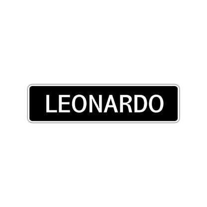 Leonardo Street Sign Children Name Room Plate