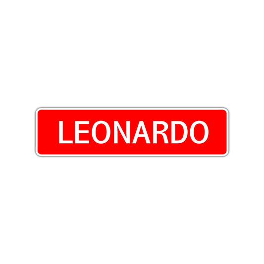 Leonardo Street Sign Children Name Room Plate
