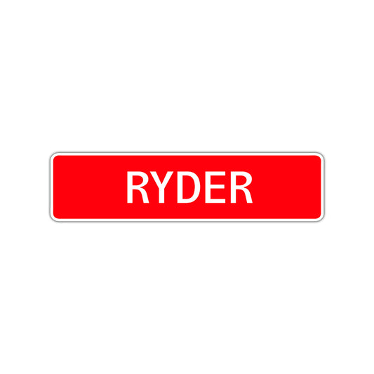 Ryder Street Sign Children Name Room Plate