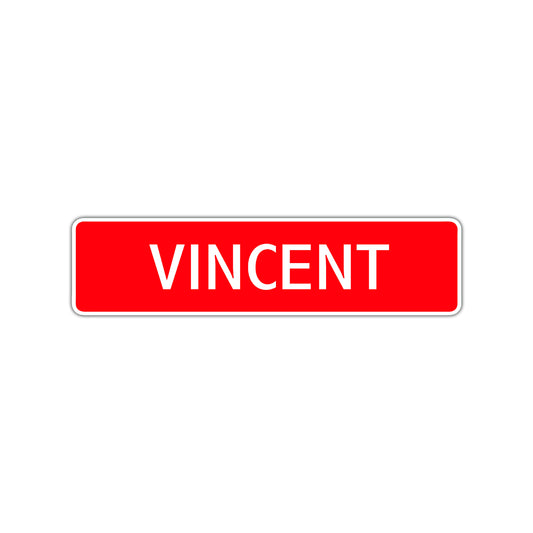 Vincent Street Sign Children Name Room Plate