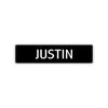 Justin Street Sign Children Name Room Plate