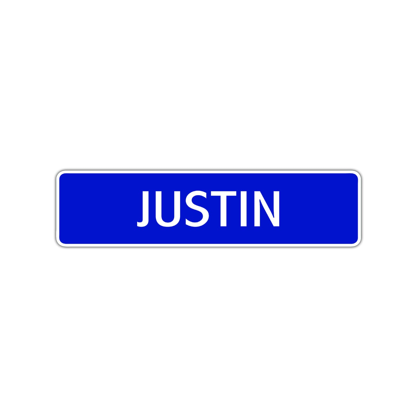 Justin Street Sign Children Name Room Plate