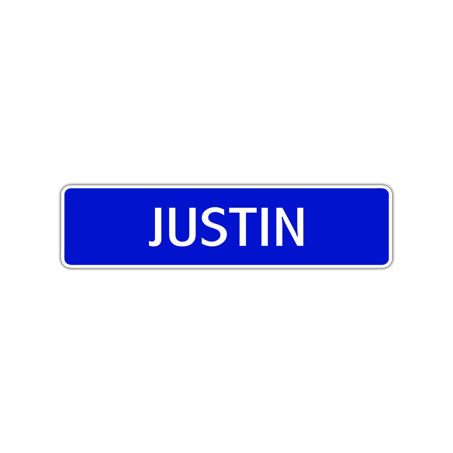 Justin Street Sign Children Name Room Plate
