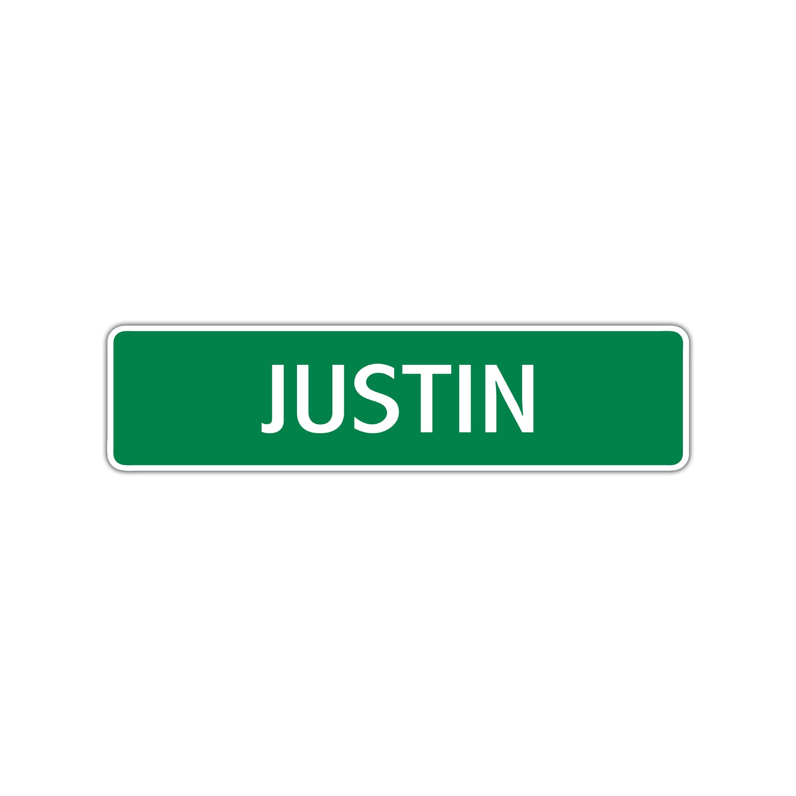 Justin Street Sign Children Name Room Plate