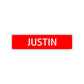 Justin Street Sign Children Name Room Plate