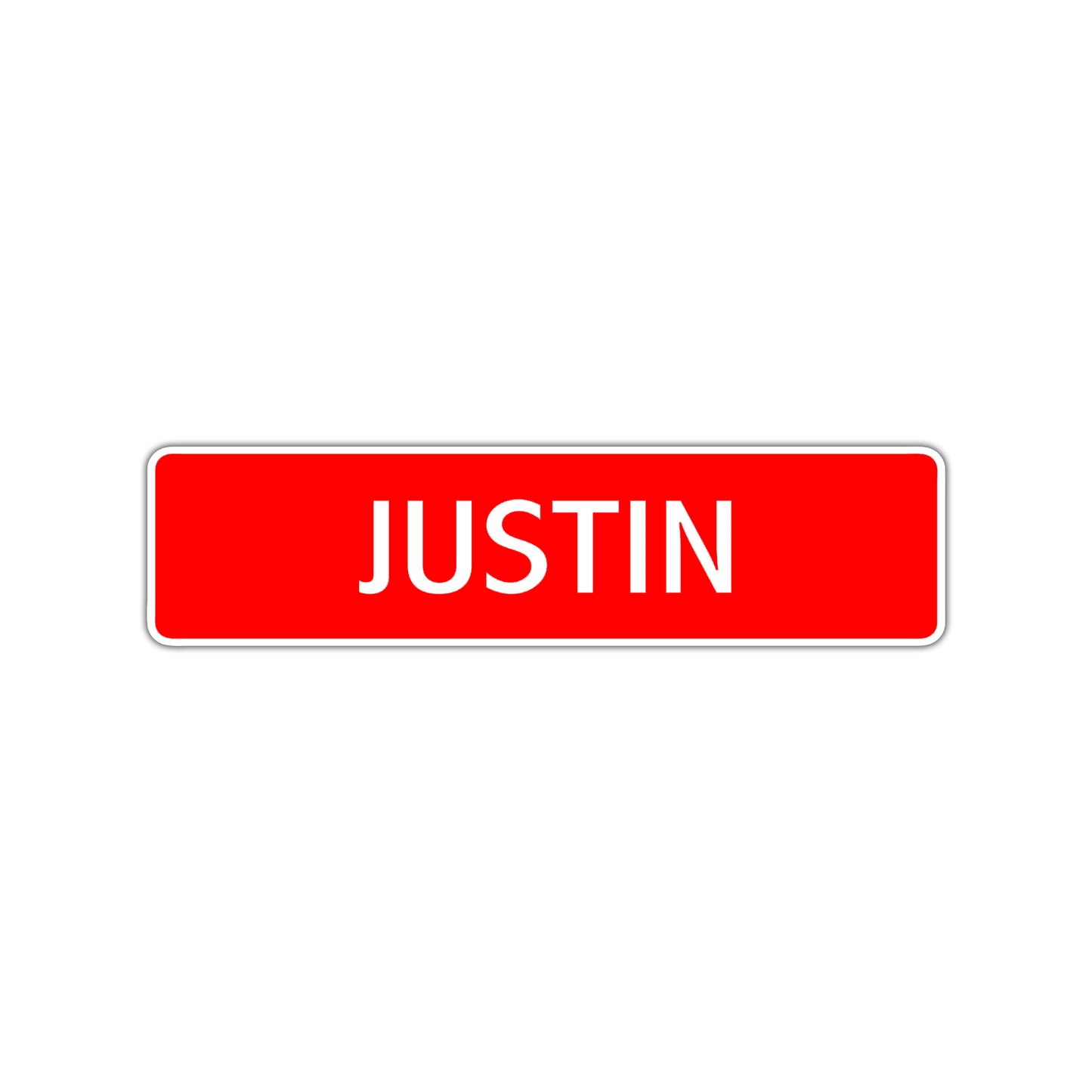 Justin Street Sign Children Name Room Plate