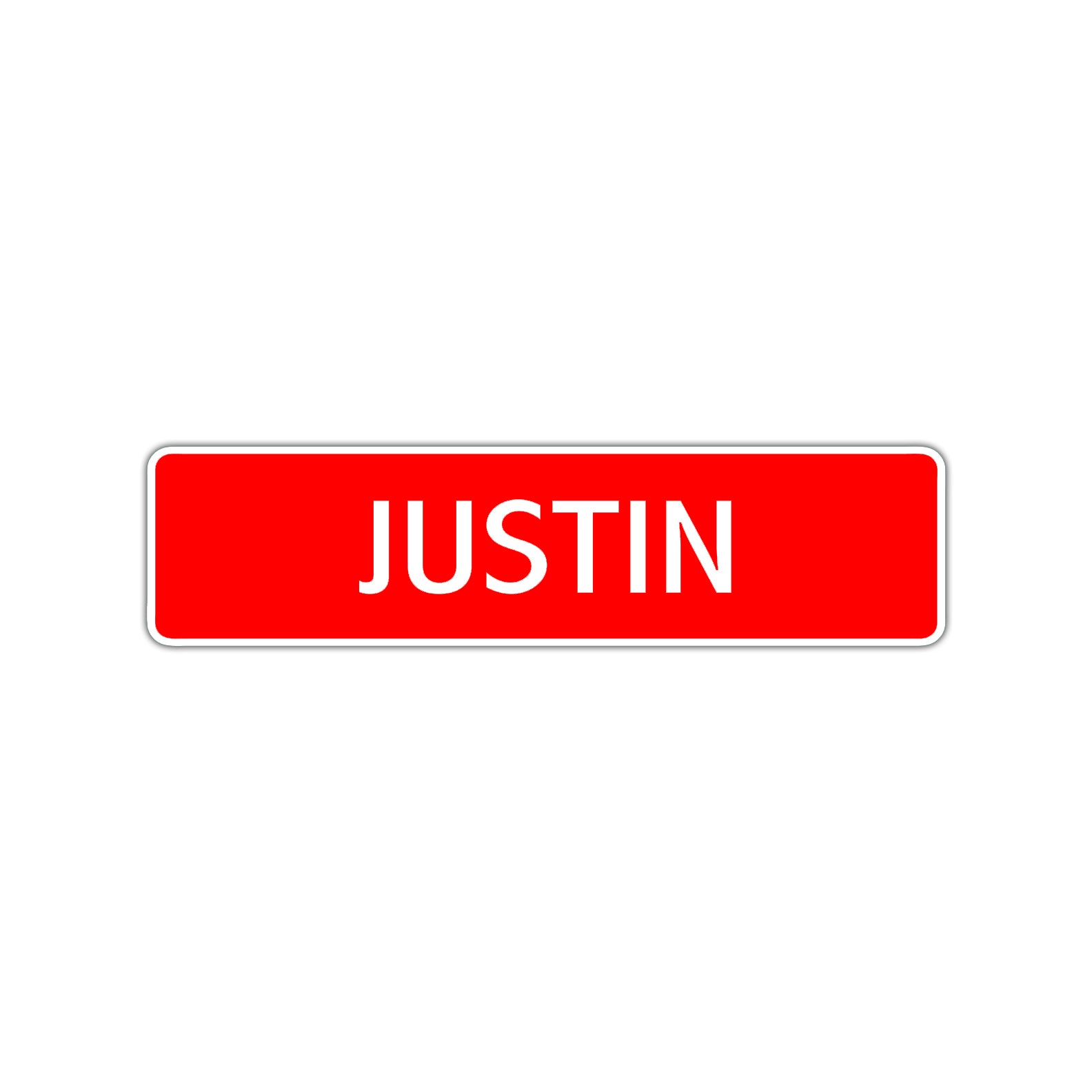 Justin Street Sign Children Name Room Plate
